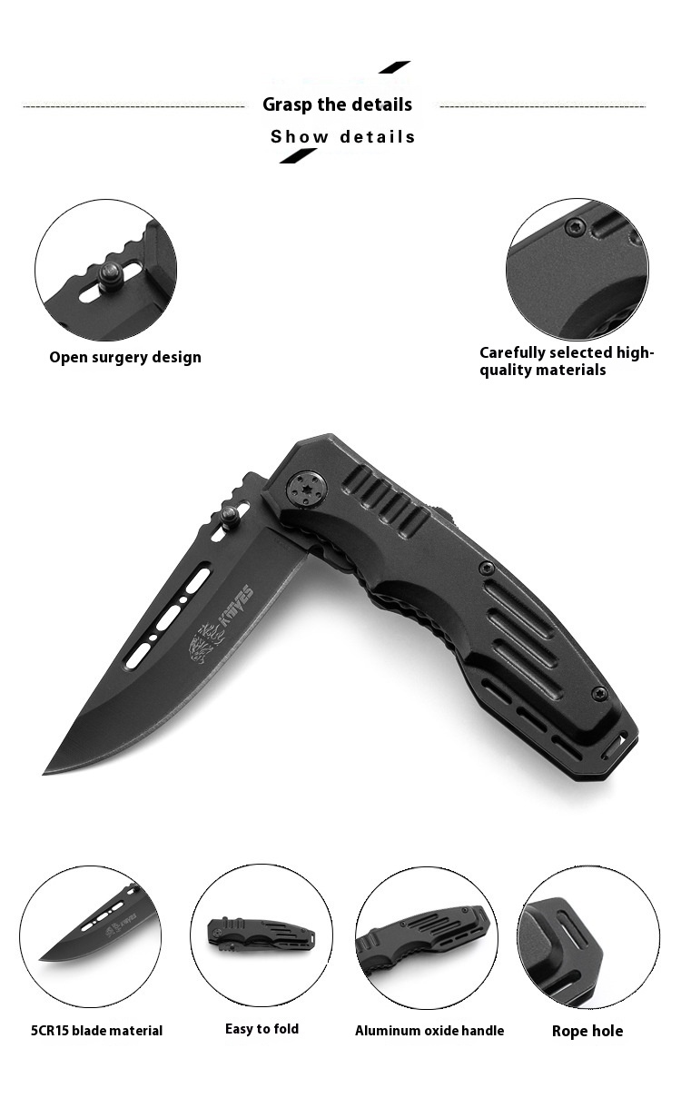 Title 5, Outdoor Knife Folding Knife High Hardness Campi...