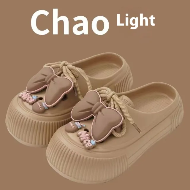 Platform Sponge Cake Internet famous Outdoors Classic Style Slip on Slippers Brown - Shop at LoveMi