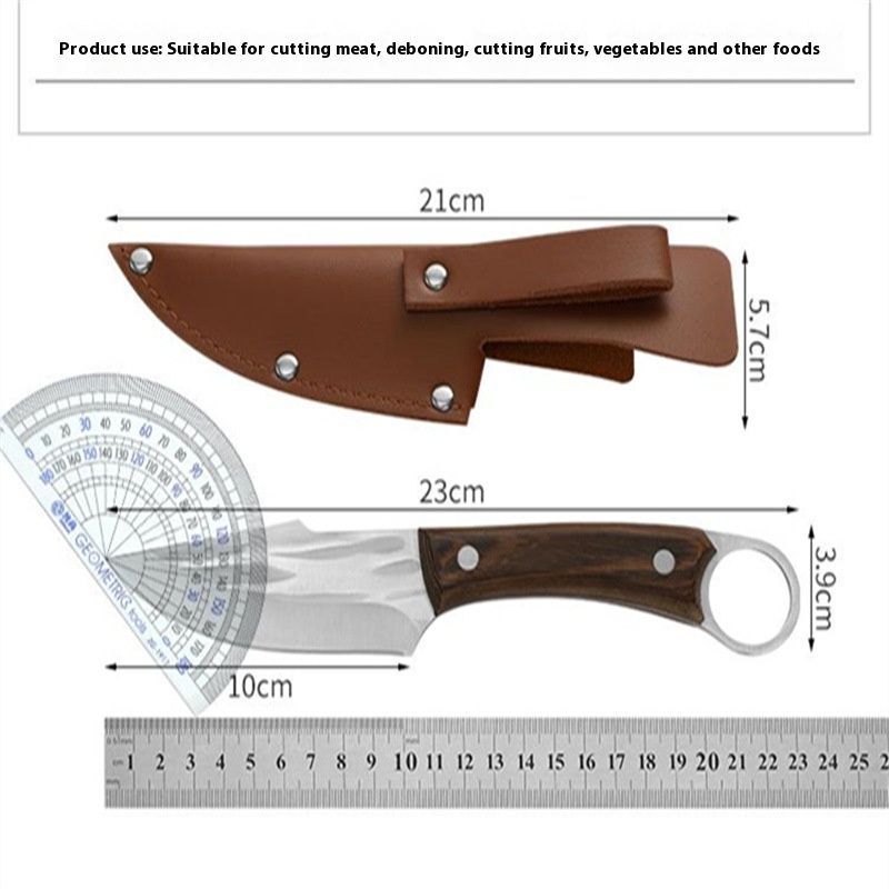 Wooden Tail Ring Handle Knife