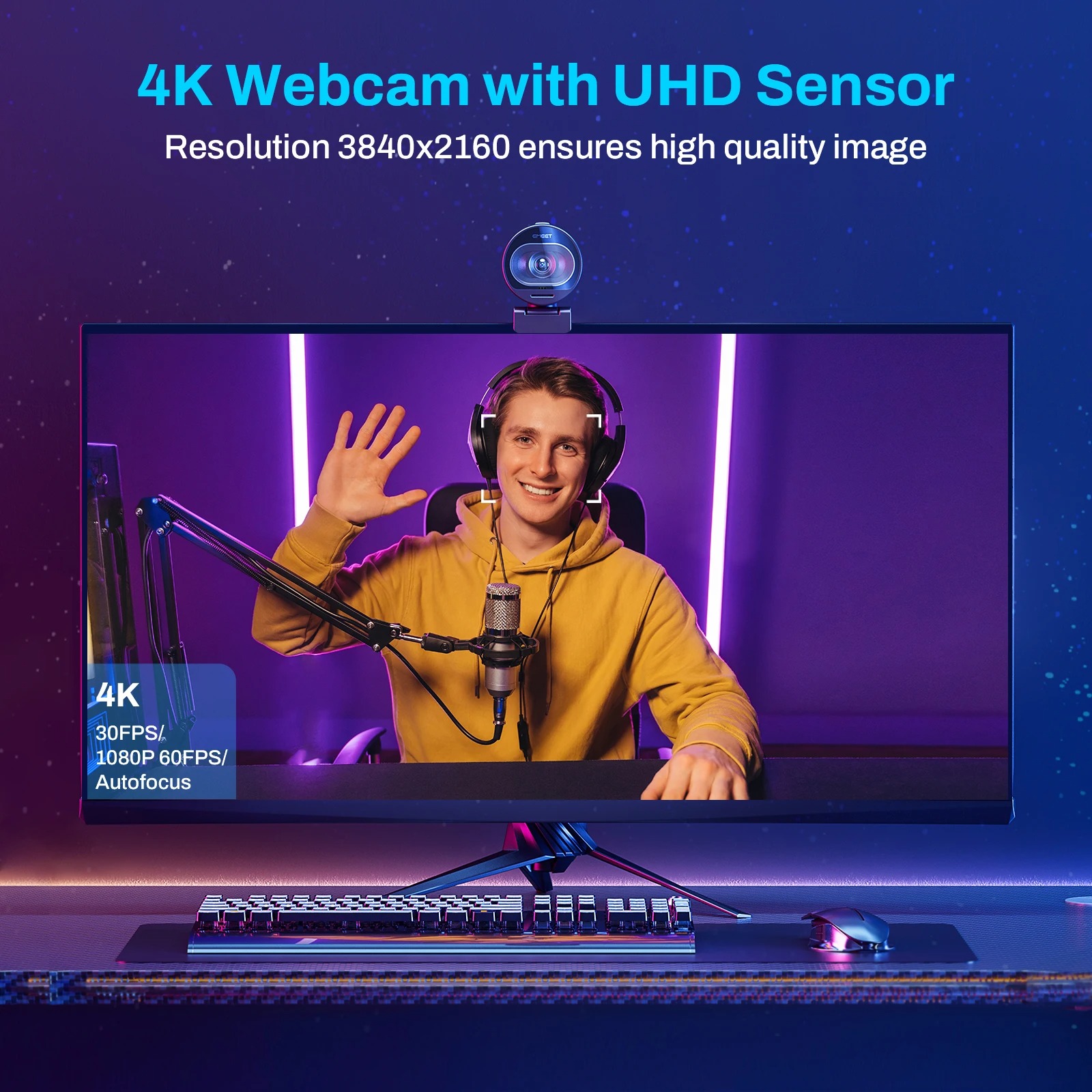 Title 1, Ultra-clear 4K Live Broadcast Computer Camera