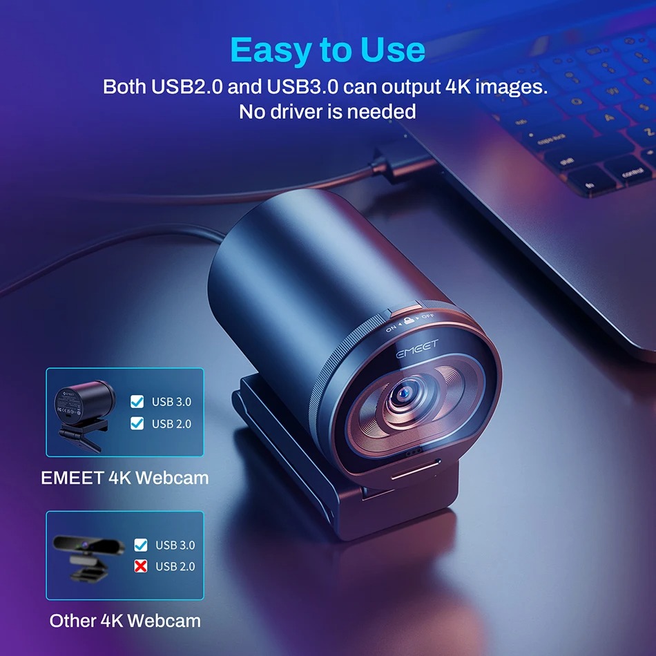 Title 5, Ultra-clear 4K Live Broadcast Computer Camera f...