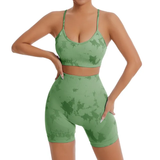 Leopard Yoga Shorts Shockproof Sports Underwear Elastic Quick drying Fitness Yoga Wear Green - Shop at LoveMi