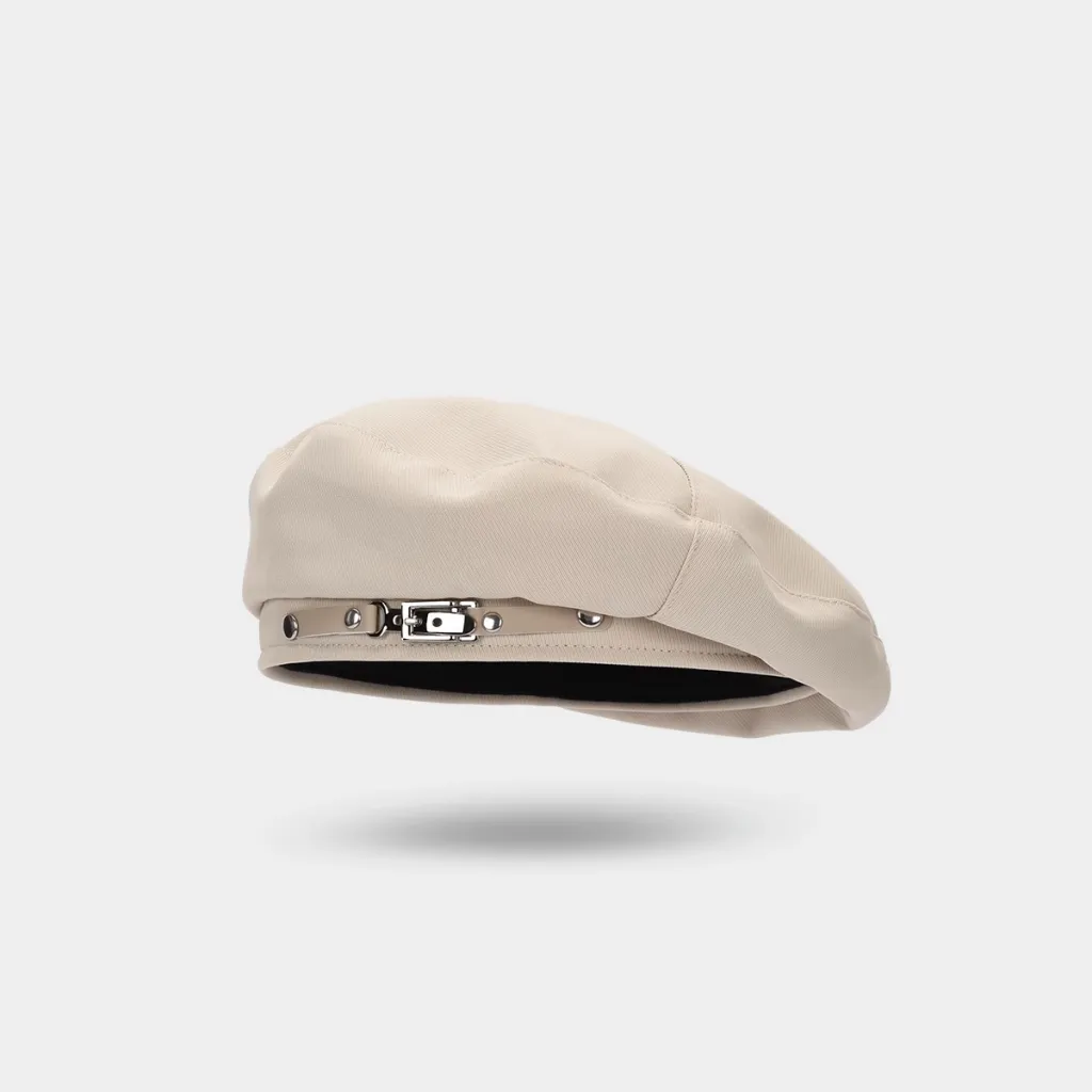 Black Design Sense Minority All-match Painter Cap - Beige