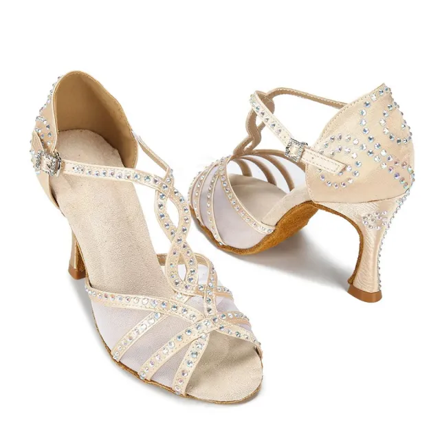 New Rhinestone High Heel Professional Latin Dance Shoes Indoor 40 10Cm - Shop at LoveMi