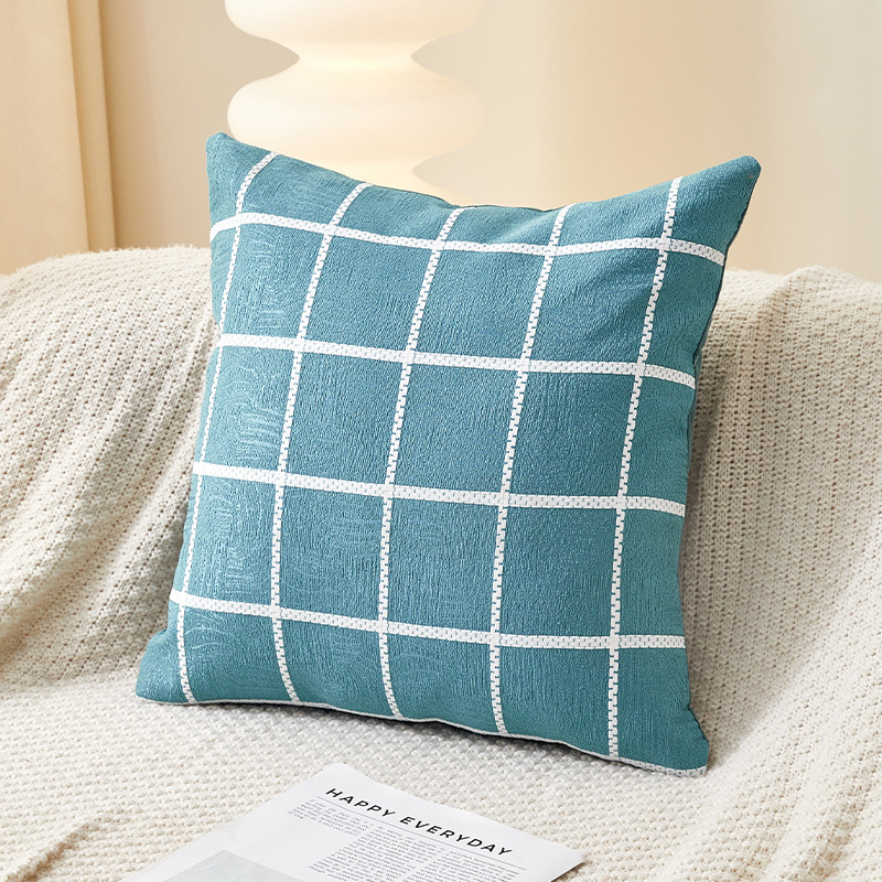 Title 1, Chenille Plaid Pattern Pillow Cover Pillow Cross