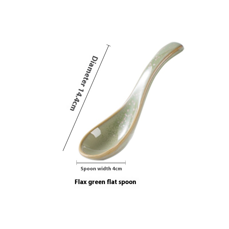 Linen Green Flat Spoon