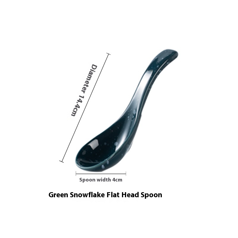Green Snowflake Flat Spoon