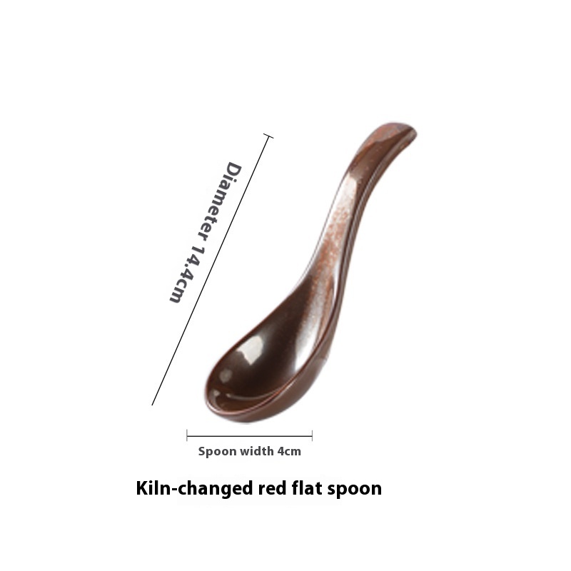 Kiln Baked Red Flat Spoon