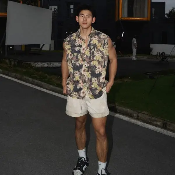 Printed Floral Cuban Collar Double Pocket Sleeveless