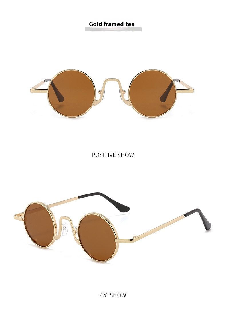 Title 2, Retro Hip Hop Sonnenbrille, kleine runde Fassun...