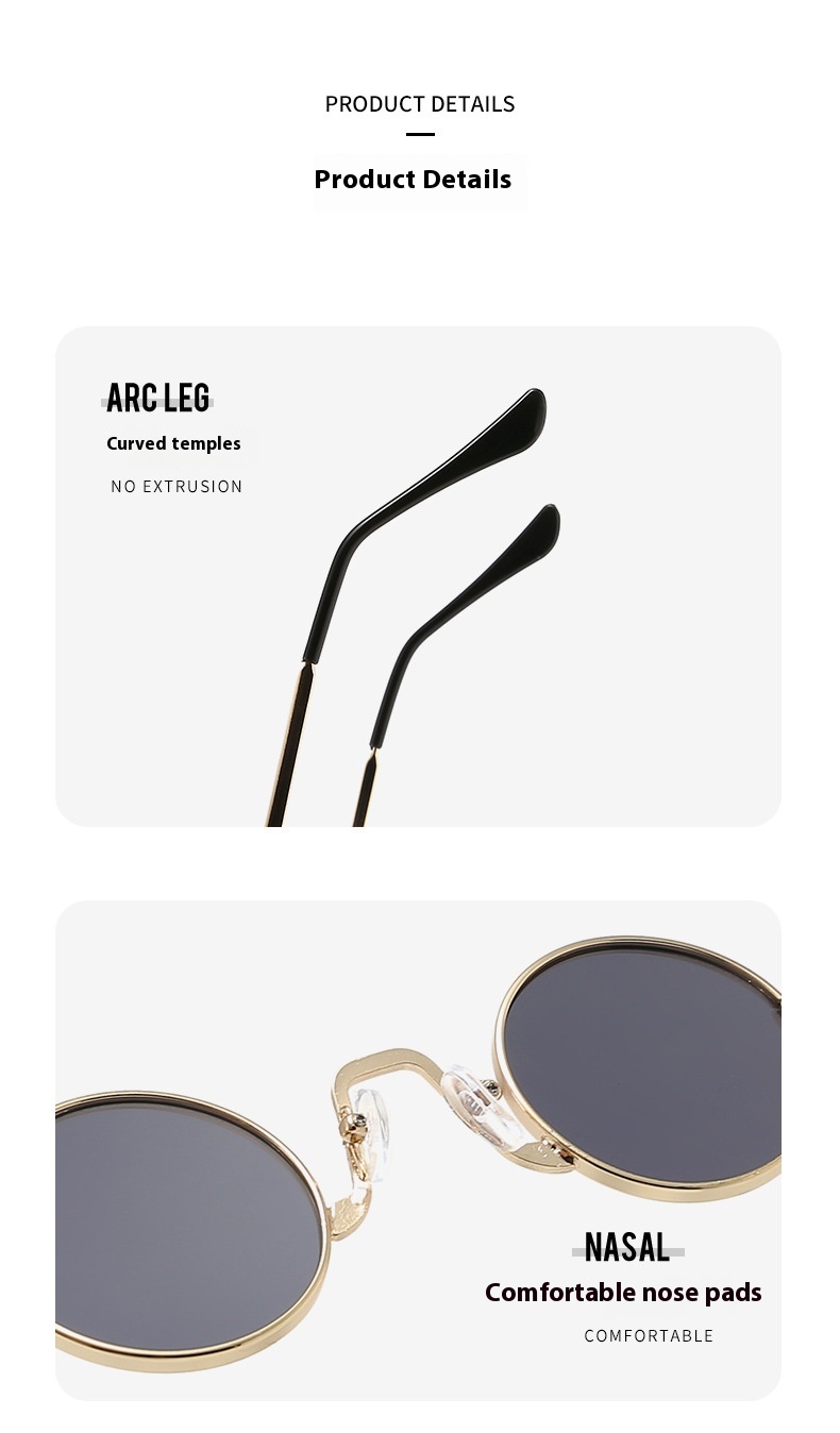 Title 16, Retro Hip Hop Sonnenbrille, kleine runde Fassun...