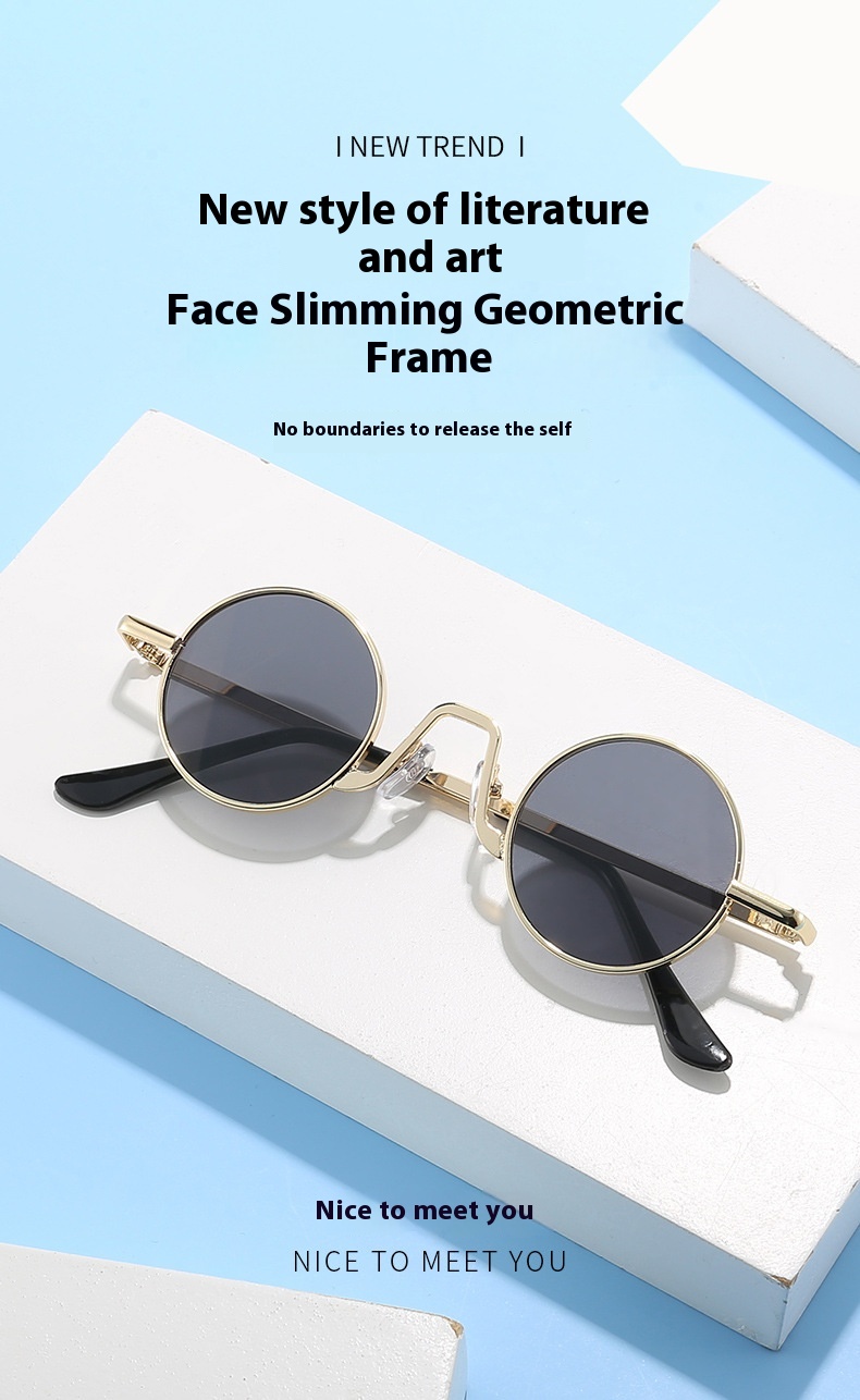 Title 8, Retro Hip Hop Sonnenbrille, kleine runde Fassun...