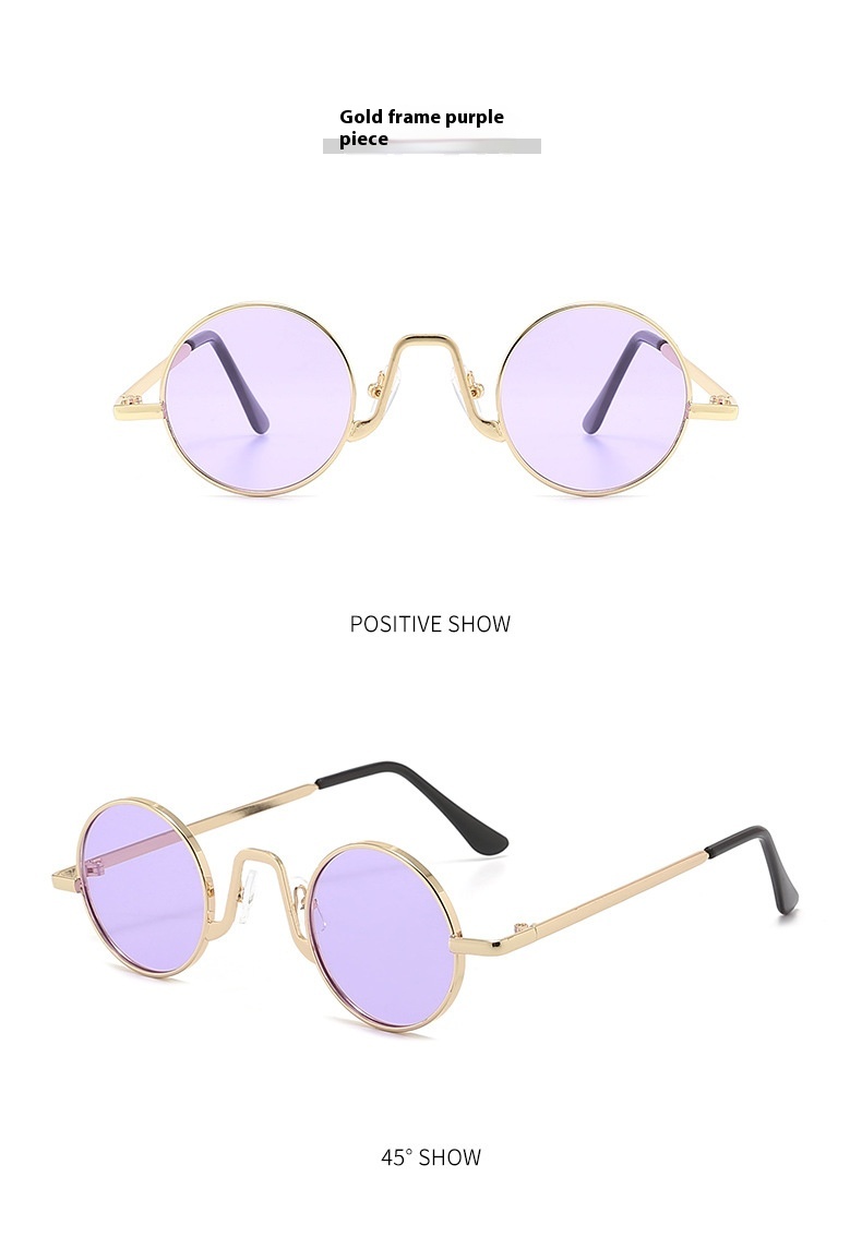 Title 7, Retro Hip Hop Sonnenbrille, kleine runde Fassun...
