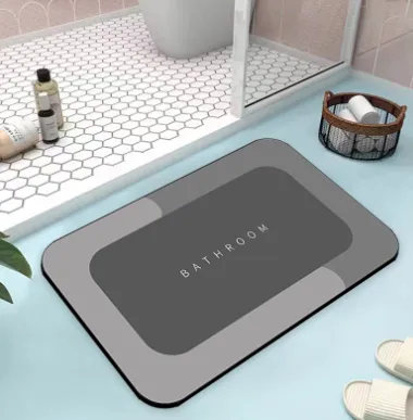 Home Fashion Non slip Bathroom Mats Rectangular Grey - Shop at LoveMi