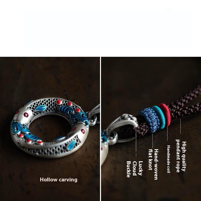 Enamel Colored Vintage Chinese Style Pendant Necklace