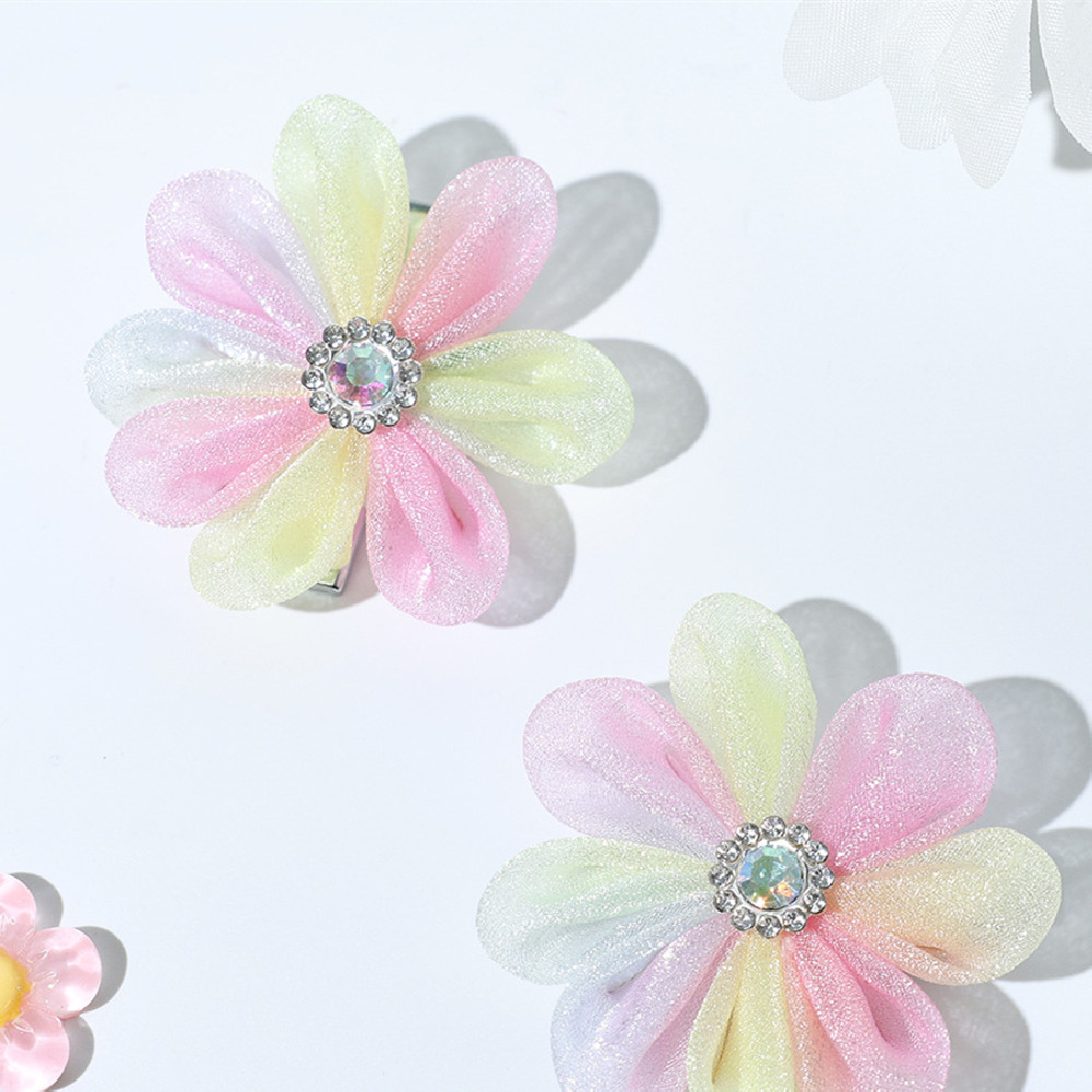 Title 5, Fashion Mesh Butterfly Children Flower Barrettes