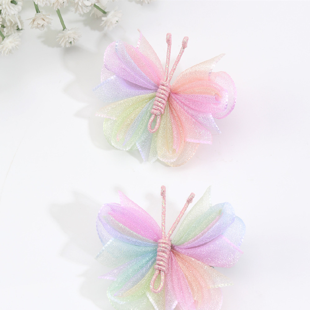 Title 2, Fashion Mesh Butterfly Children Flower Barrettes