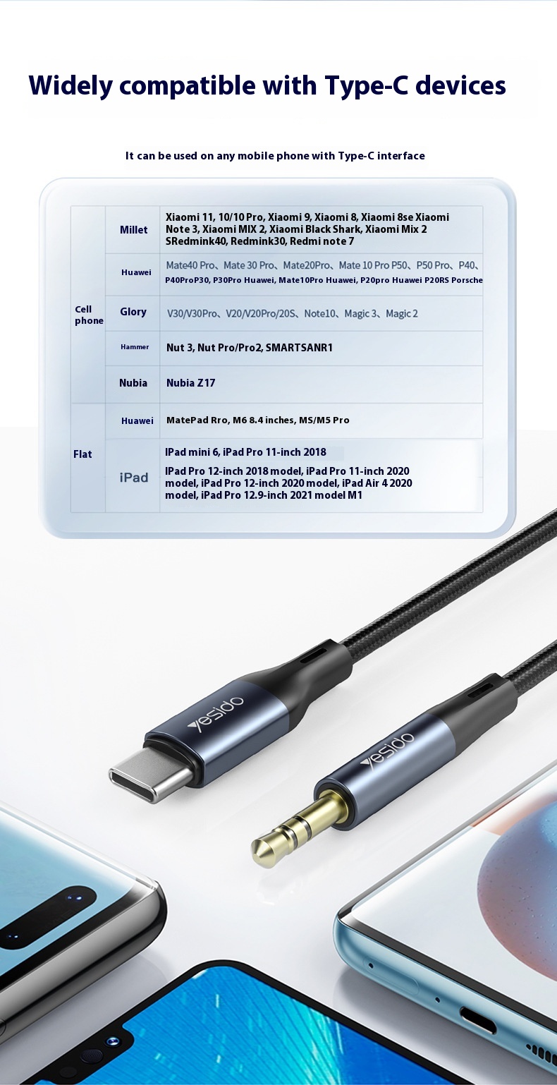 Title 4, Fashion Personality Typec Audio Adapter Cable