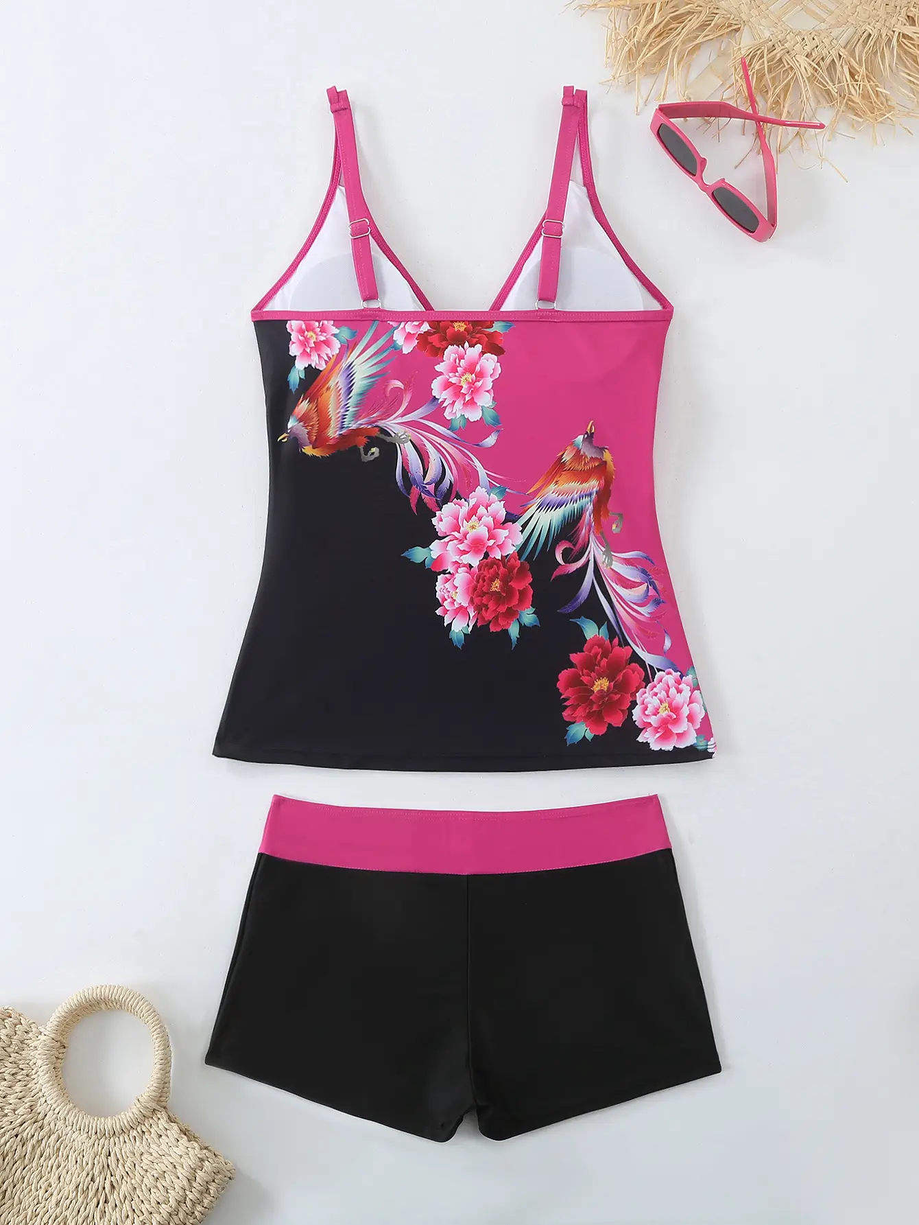 Split Plus Size Printed Color Swimsuit Suit