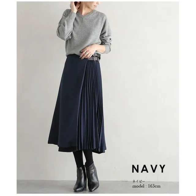 Autumn And Winter Design Sense Niche Pleated Skirt For Women Blue - Shop at LoveMi