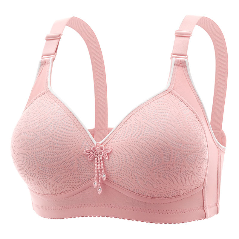 Title 7, Lace-patterned No-wire Bra With Four Rows And T...