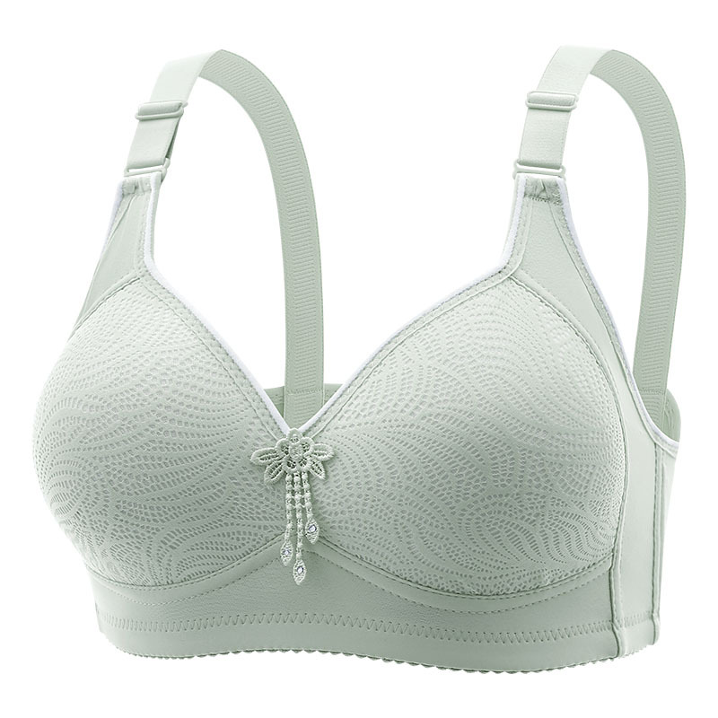 Title 5, Lace-patterned No-wire Bra With Four Rows And T...