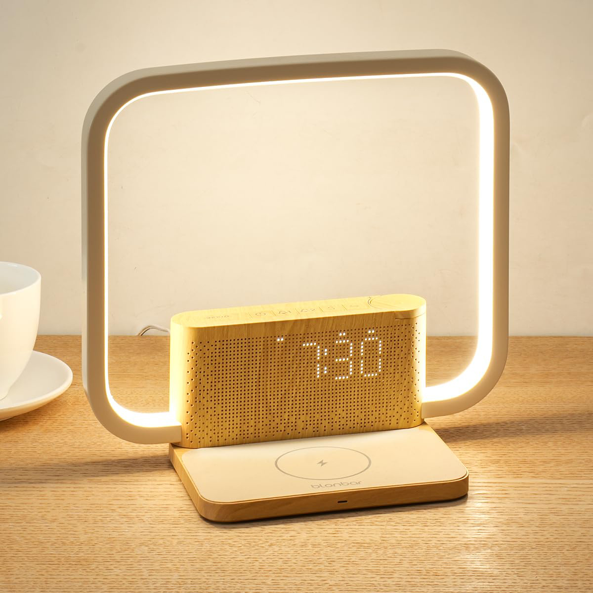 Title 1, Bedside Lamp Double Alarm Clock 10W Wireless Ch...