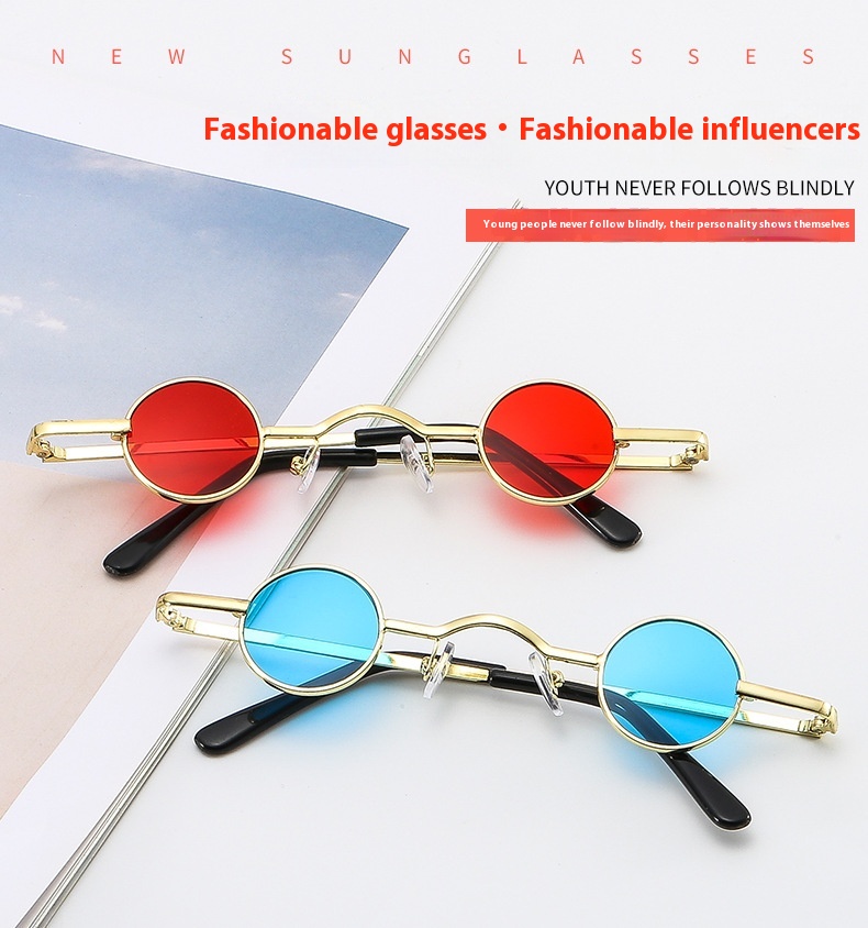 Title 3, Kleine runde Vintage-Sonnenbrille für Damen, mo...