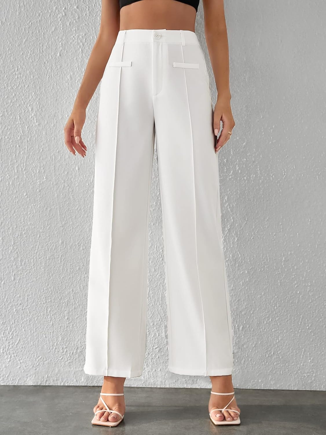 High Waist Drooping Wide Leg Pants - Image 12