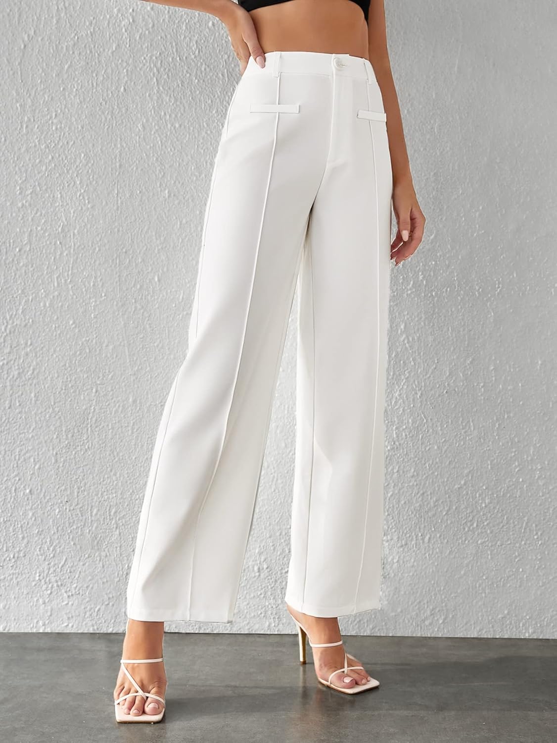 High Waist Drooping Wide Leg Pants - Image 14