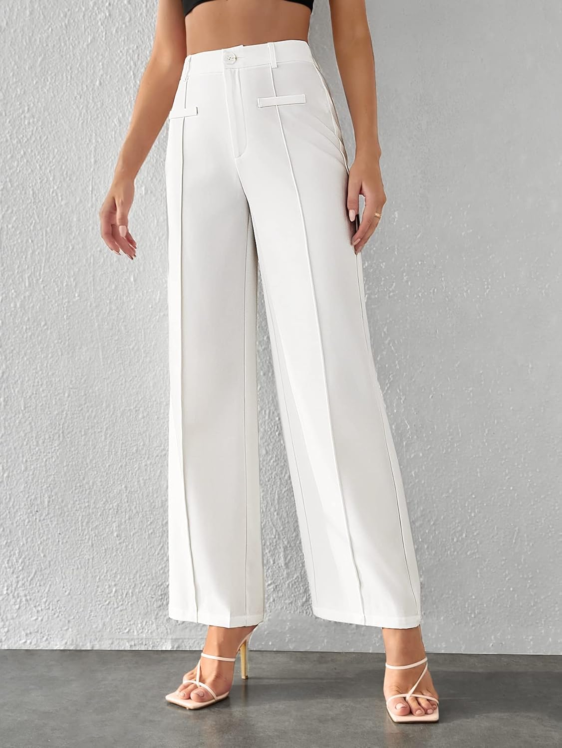 High Waist Drooping Wide Leg Pants - Image 10