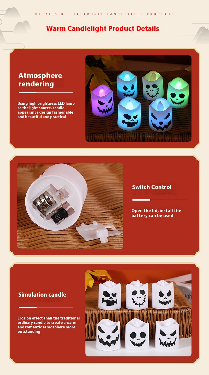 Title 2, LED Horror Atmosphere Creative Halloween Electr...