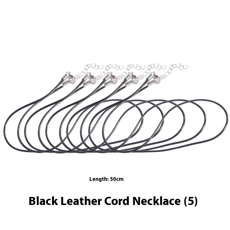 Black Leather Cord Necklace