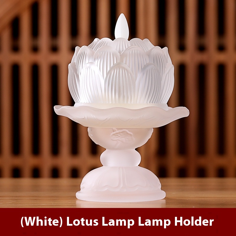 Title 6, Glass Lotus Electronic Buddha Worshiping Lamp L...