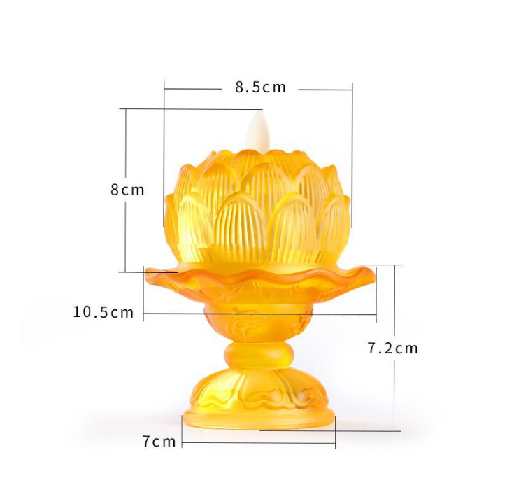 Title 1, Glass Lotus Electronic Buddha Worshiping Lamp L...