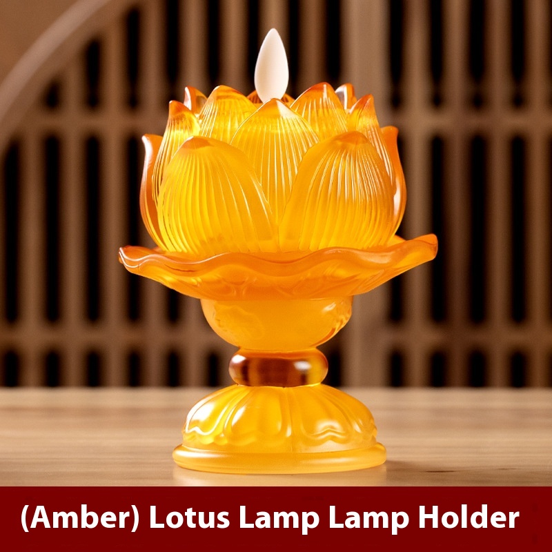 Title 3, Glass Lotus Electronic Buddha Worshiping Lamp L...