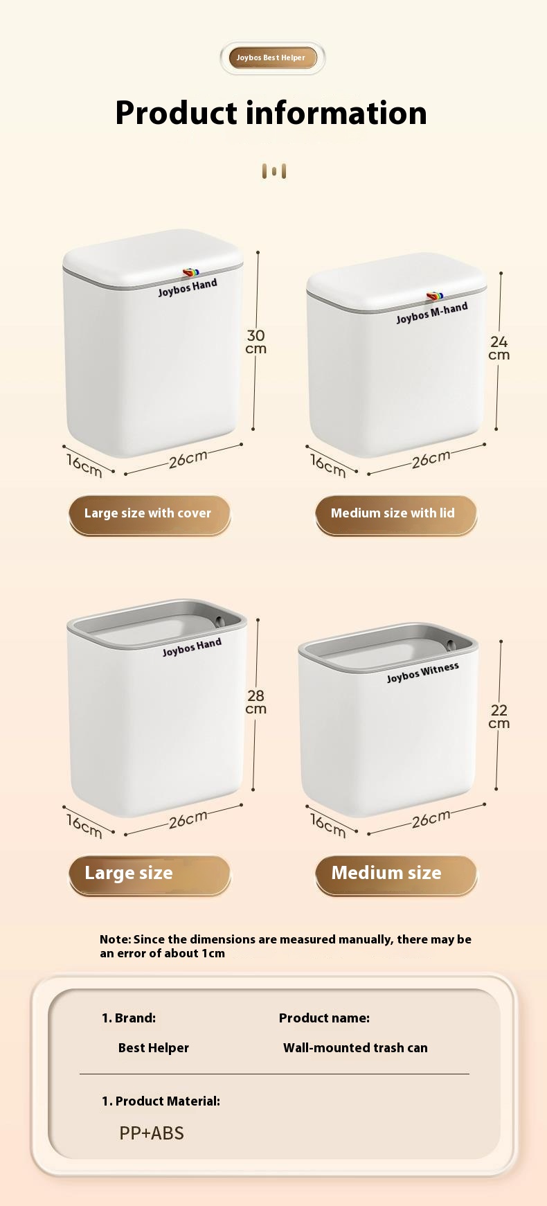 Title 12, Wall-mounted Household Large Capacity Trash Can...