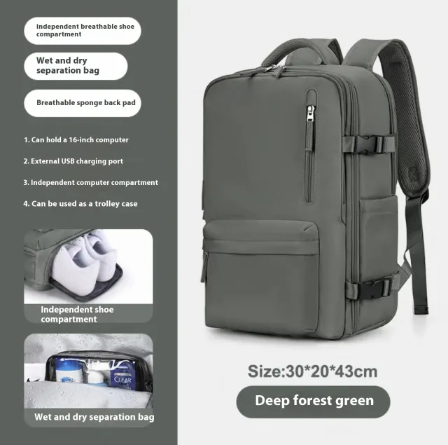 Fashion Large Capacity Travel Backpack Student School Bags Green - Shop at LoveMi