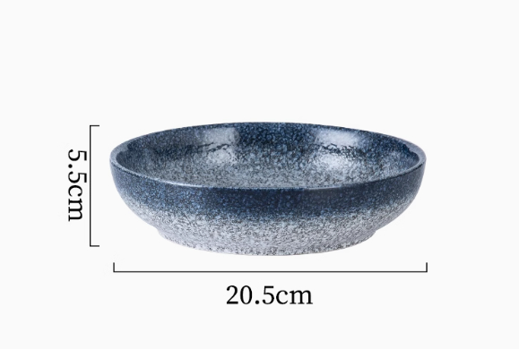 Household Noodle Bowl Meal Tray Ceramic Fish Steaming Plate