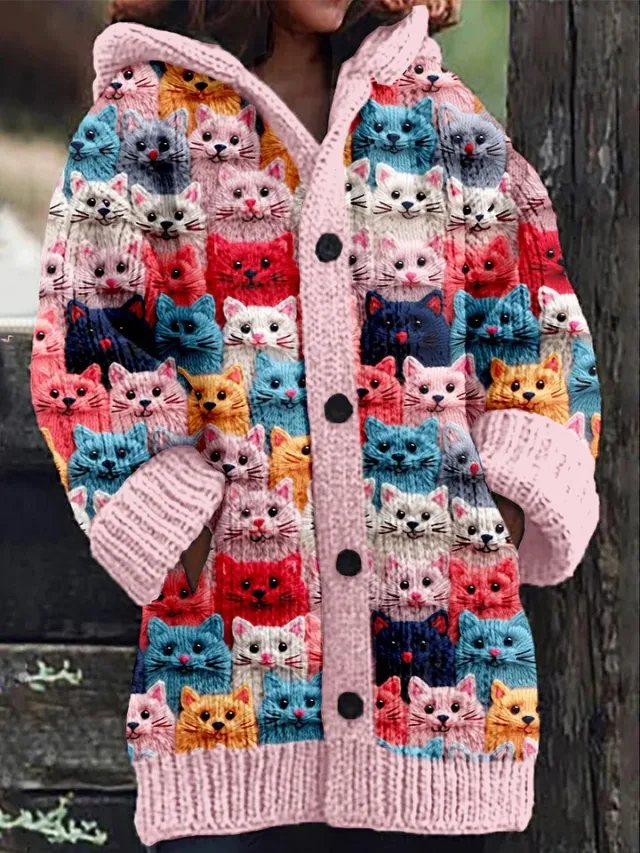 New Christmas Abstract Printed Casual Cloak Coat Twz3H202422112 3Xl - Shop at LoveMi