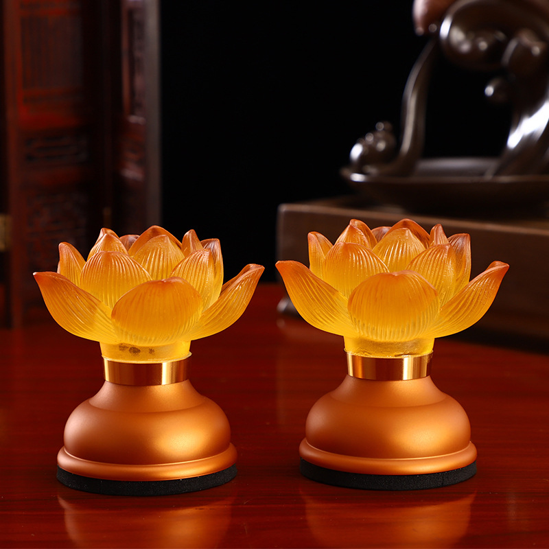 Title 2, Lampe Bouddha LED Lotus avec Charge Cristal, Br...