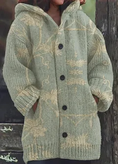 New Christmas Abstract Printed Casual Cloak Coat - Twz3H20242211J-3Xl - View 1