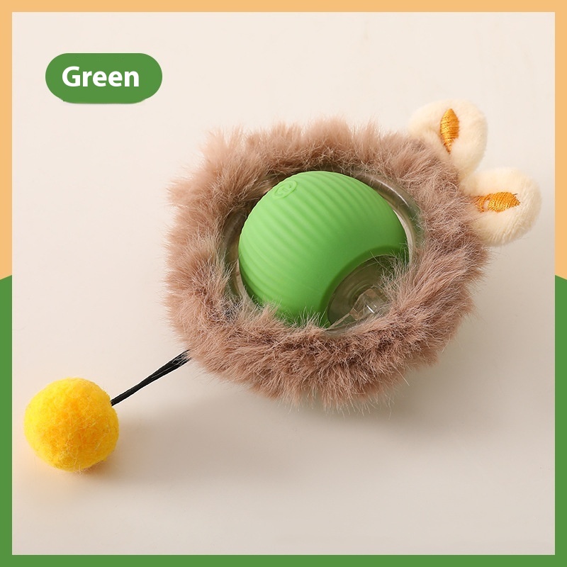 Plush Cat Ball Green