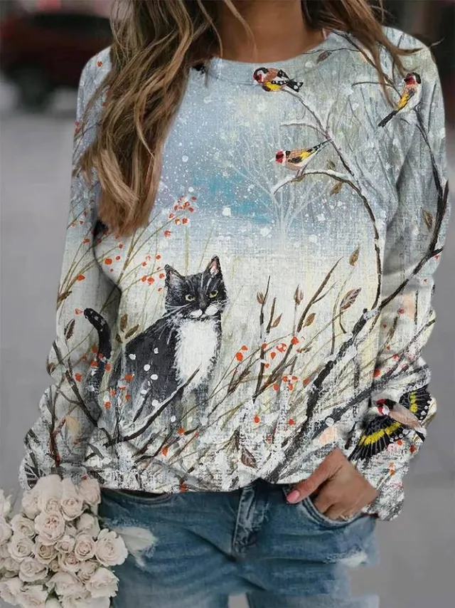 Autumn Animal Graphic Print Crew Neck Raglan Long sleeved Top Rh1Bb665351 2Xl - Shop at LoveMi