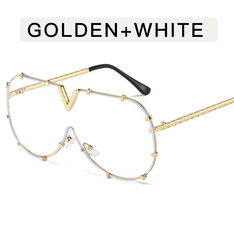 Gold Frame Transparent Lens