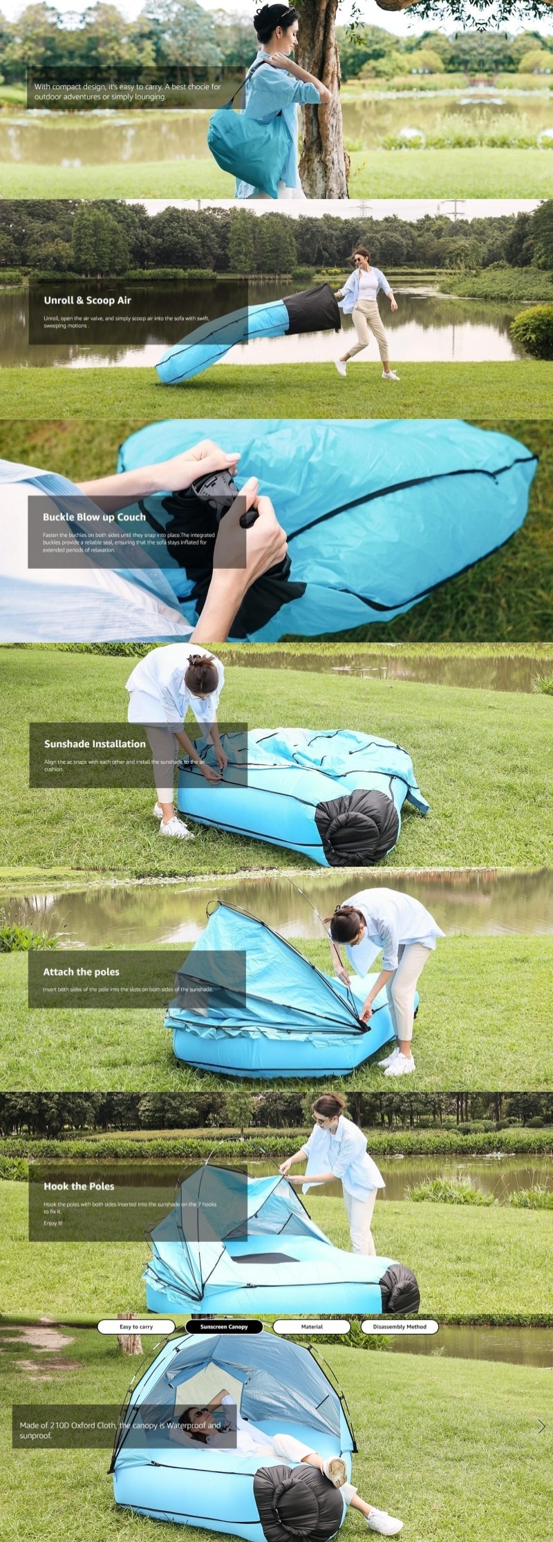 Title 1, New Inflatable Lazy Sofa Mattress Outdoor Beach