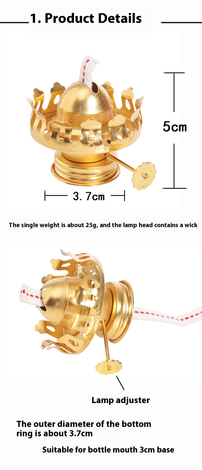 Title 4, Retro Kerosene Lamp Holder Metal Regulator