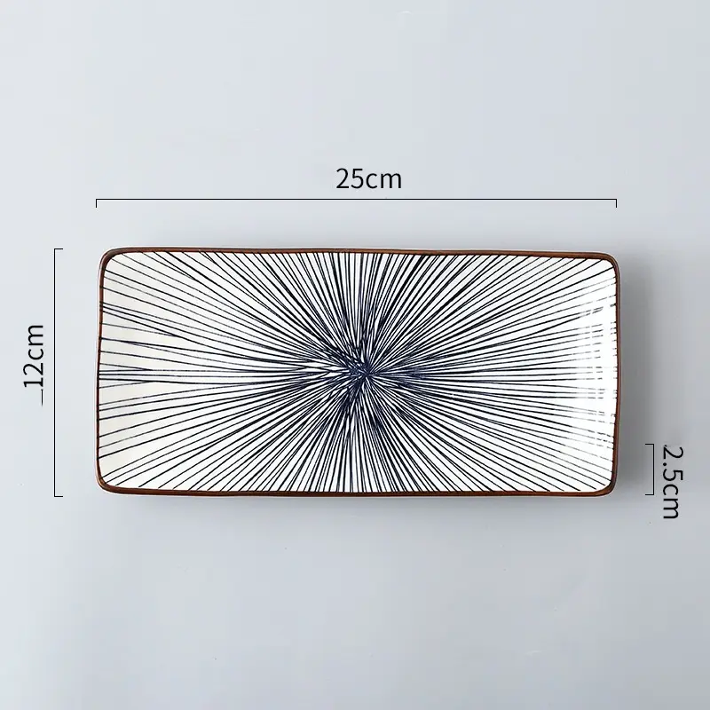 Sushi Plate Underglaze Color Rectangular Dish