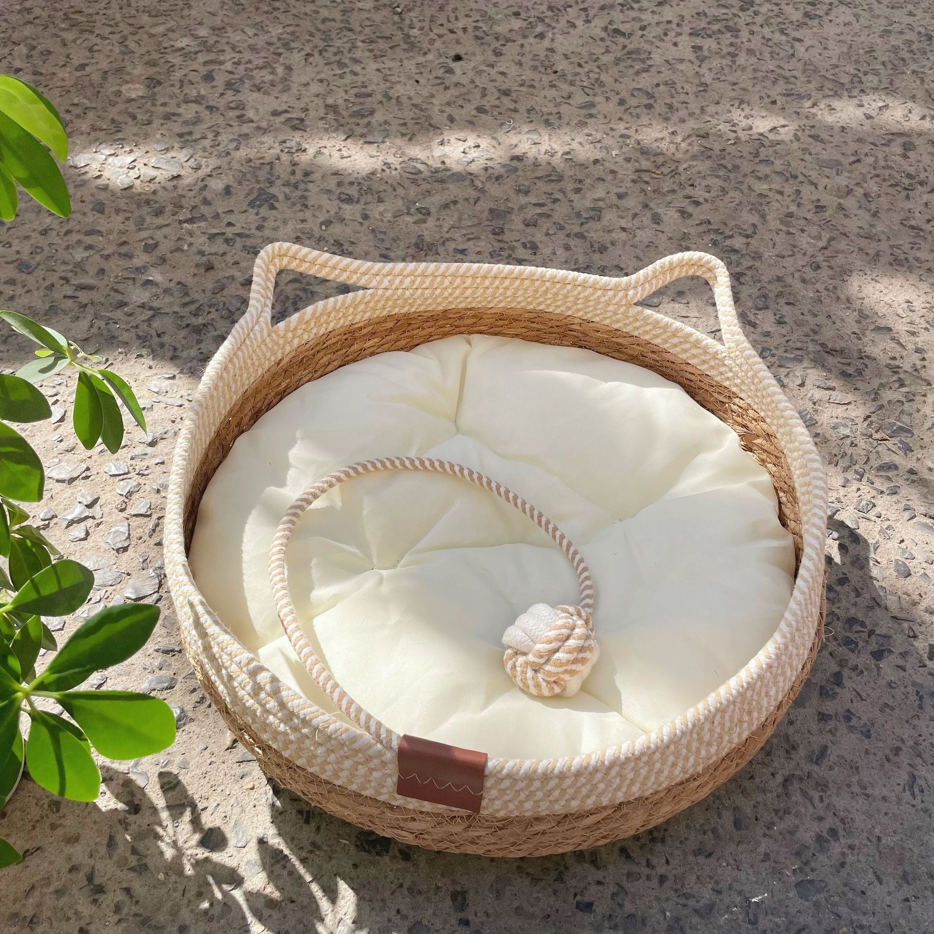 Nest And White Cotton Cushion