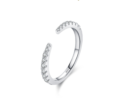 925 Sterling Silver Open Micro Setting Ring Temperament